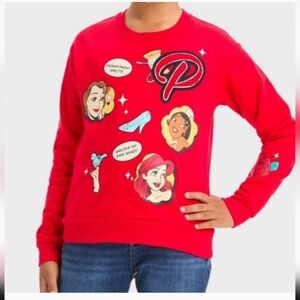 Disney 100th Anniversary Princess Retro Reimagined Patch Fleece Pullover Sweater